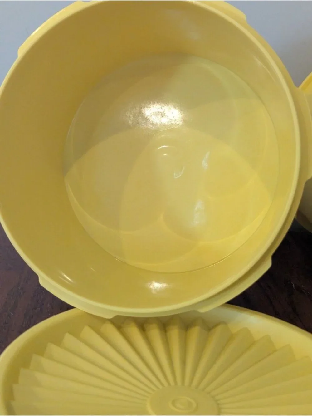 Vintage Tupperware Daffodil Yellow Servalier Canister with Lid Set of 2.